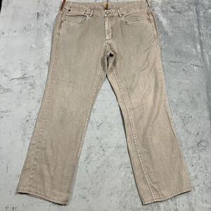 Tommy Bahama Linen Blend Relaxed Jeans Men 38x30 Brown Beige Straight Leg‎ Beach